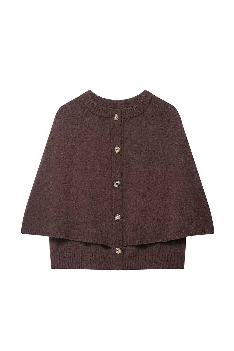 Mccolin - Wholesale Cardigan - Women's - Button-Up Cape Cardigan2