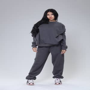  Women Solid Color 2 Piece Jogger Set Oversized Hoodie Sweatshirt  and High Waist Sweatpants Set for Teen Girls (Black, S) : Clothing, Shoes &  Jewelry
