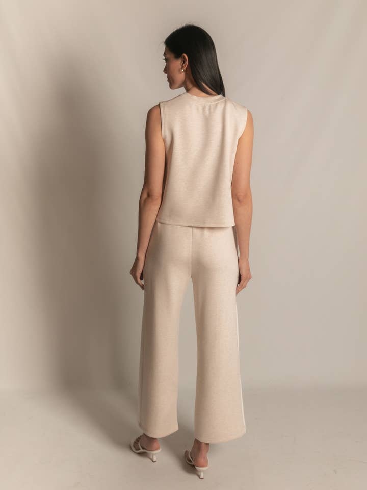 P. CILL - Vente Pantalon – femme - Pantalon à jambes larges P. CILL Butter Modal à rayures latérales77