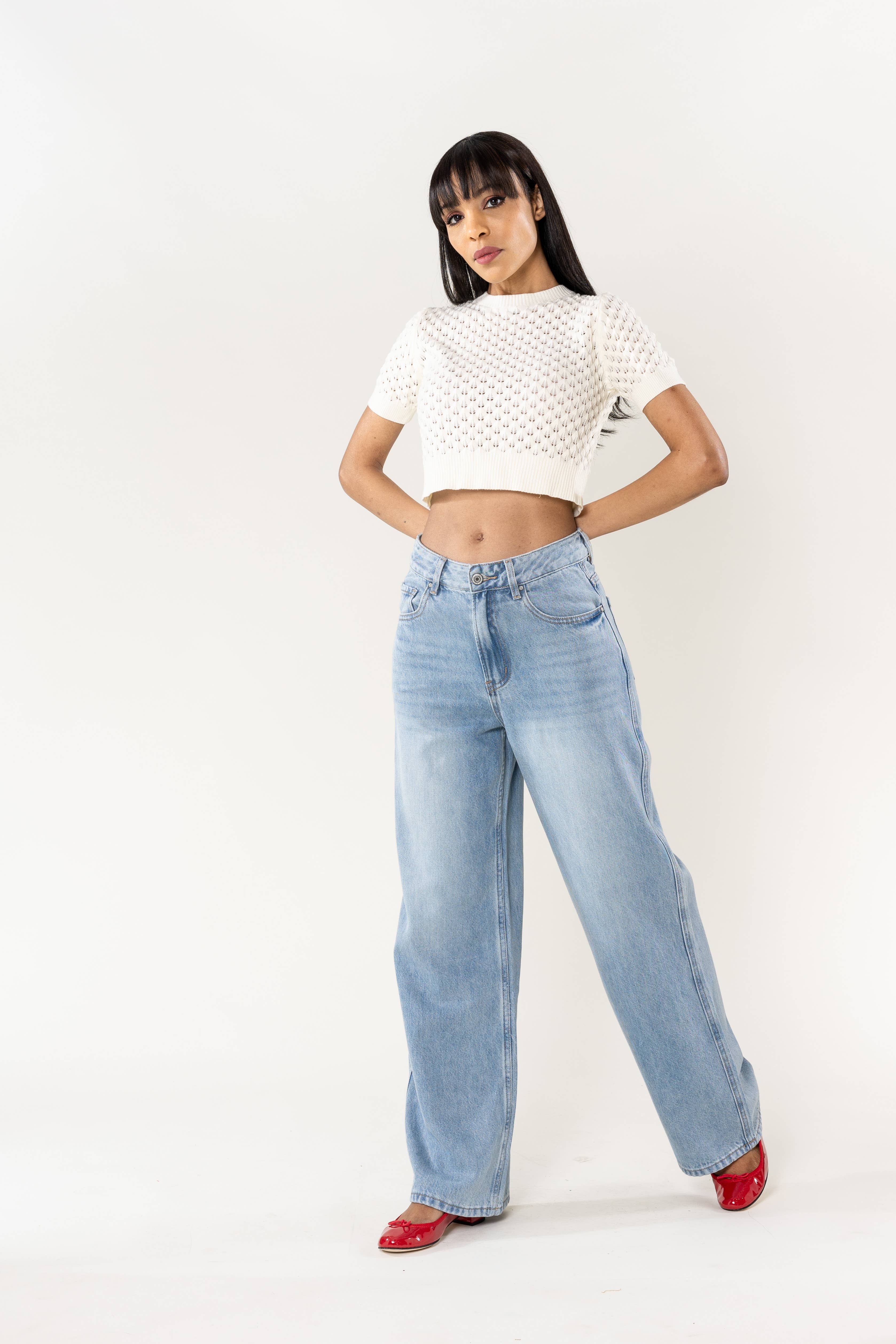 Nina Carter - Wholesale Jeans - Women's - Jean Lyocell Nina Carter large straight high waist T00113