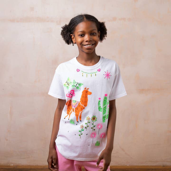 Llama T-shirt Painting Craft Gift Kit for Kids 5yrs+ for wholesale by Fab Dab Do