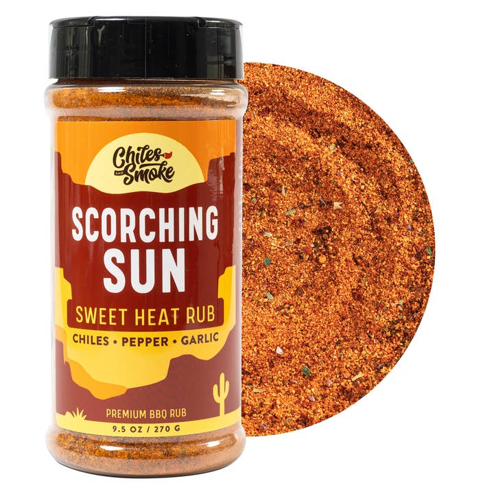 Scorching Sun Sweet Heat Rub | Premium BBQ Rub for wholesale by Chiles and Smoke