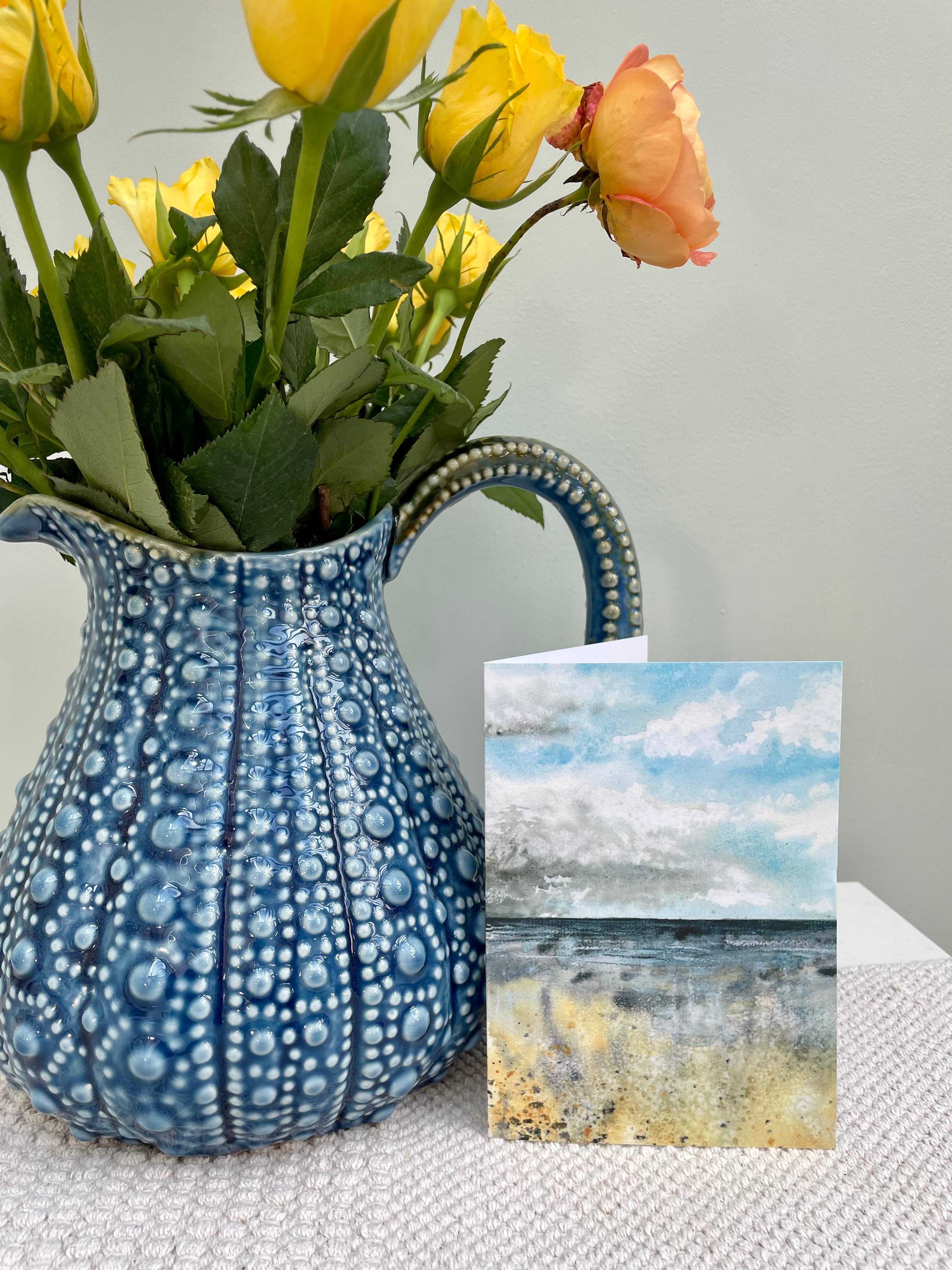 Charlotte Stone Art – wholesale Everyday greeting card – January Breeze Coastal Art Greeting Card- Blank Eco friendly3