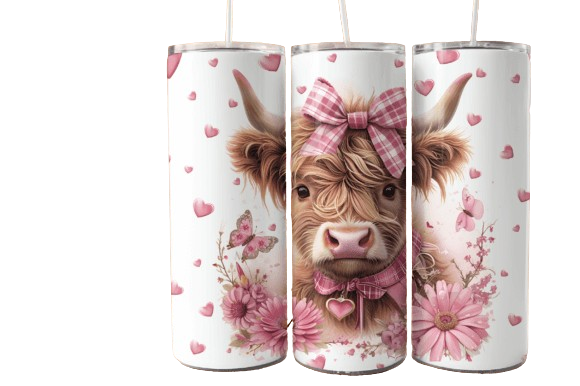 SubliMasterUK – wholesale Insulated mug/tumbler – Highland Cow / Handmade Tumbler Stainless Steel -20 OZ/ With Straw.13