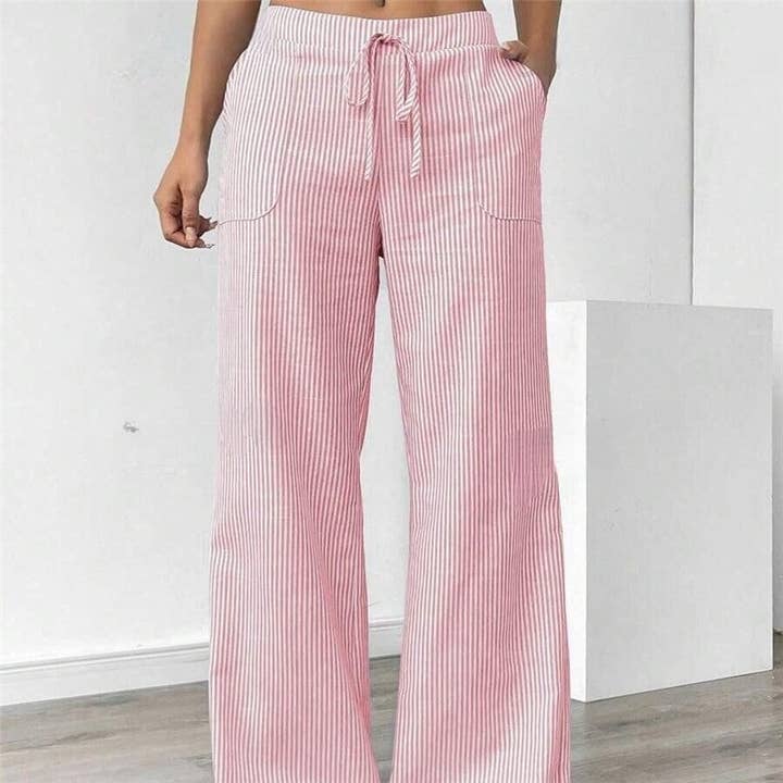 UZ Wholesale Store - Wholesale Pants – Women's - Casual Striped Trousers- Versatile And Stylish2