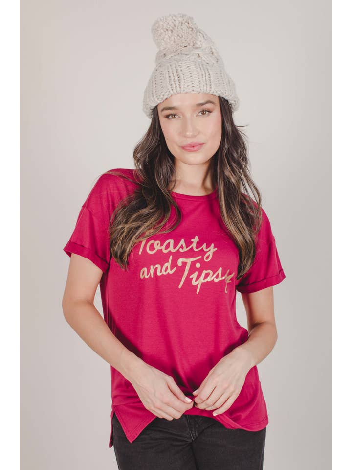 Space 46 Wholesale - Wholesale Screen Printed T-Shirt - Women's - Tipsy Toasty Graphic Tee