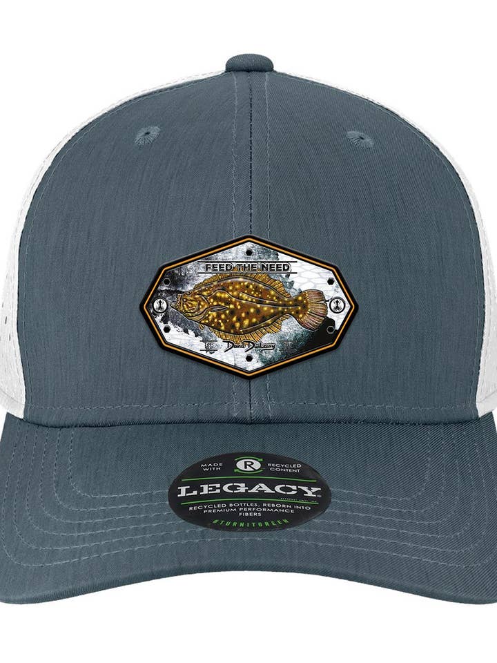 Flounder Kraken Performance Eco Navy White Hat for wholesale by David Dunleavy