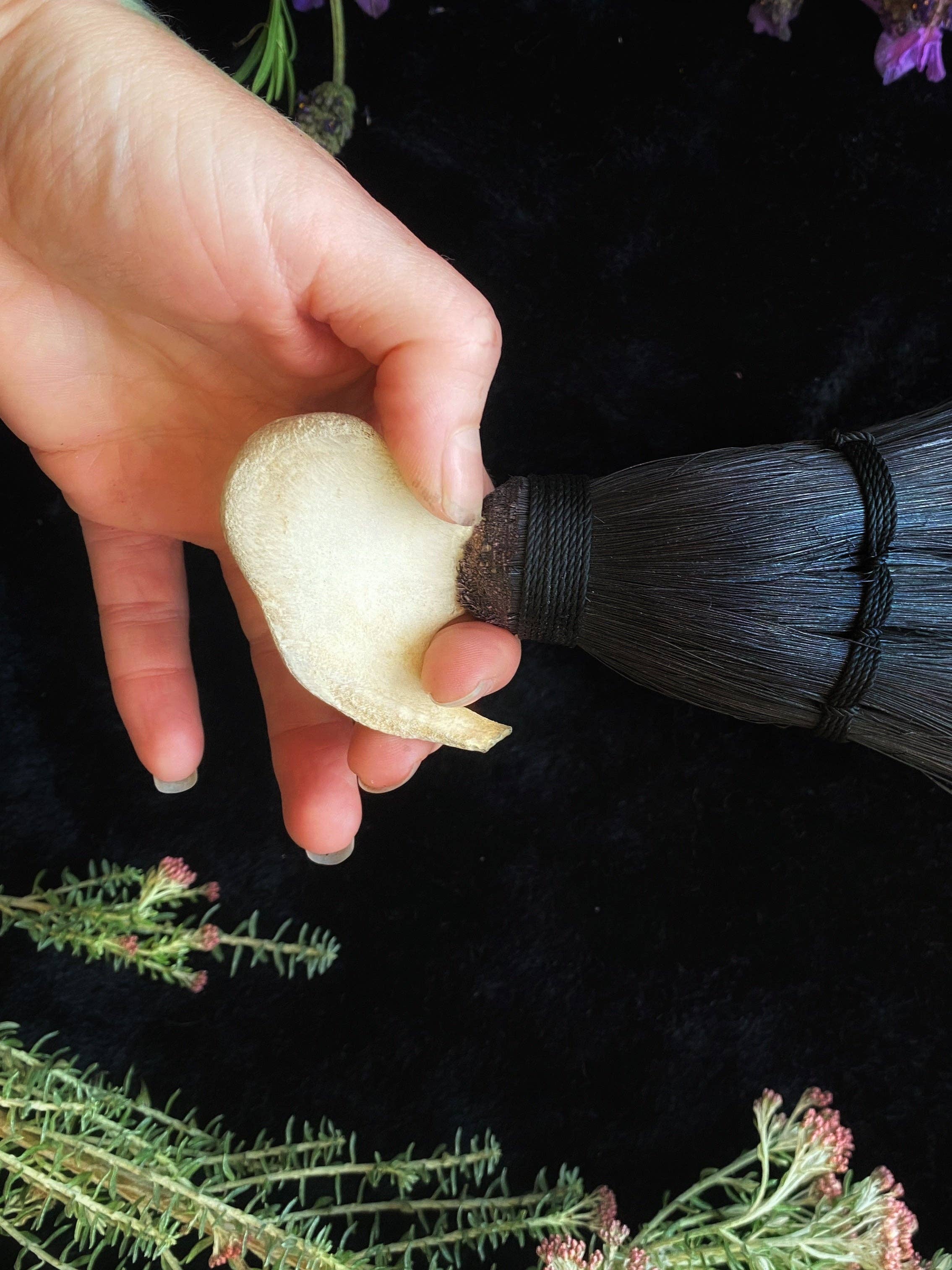 Keven Craft Rituals LLC - Wholesale Meditation Supplies - Hag’s Altar Broom - w/ Deer, Coyote, etc.3