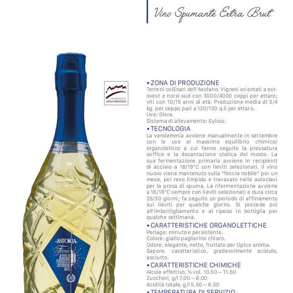 Metina SAS - Wholesale Champagne/Sparkling Wine - Fanò Asolo Prosecco Superiore Astoria Sparkling wines 75 cl.3