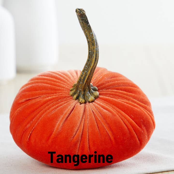 Your Heart's Content - Wholesale Decorative Tabletop Object - Pumpkin Small Velvet, Halloween mantel, Autumn table, Gift47
