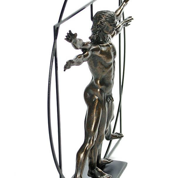 Museum Wholesale Inc - Wholesale Sculpture - Vitruvian Universal Man Statue by DaVinci, Bronze