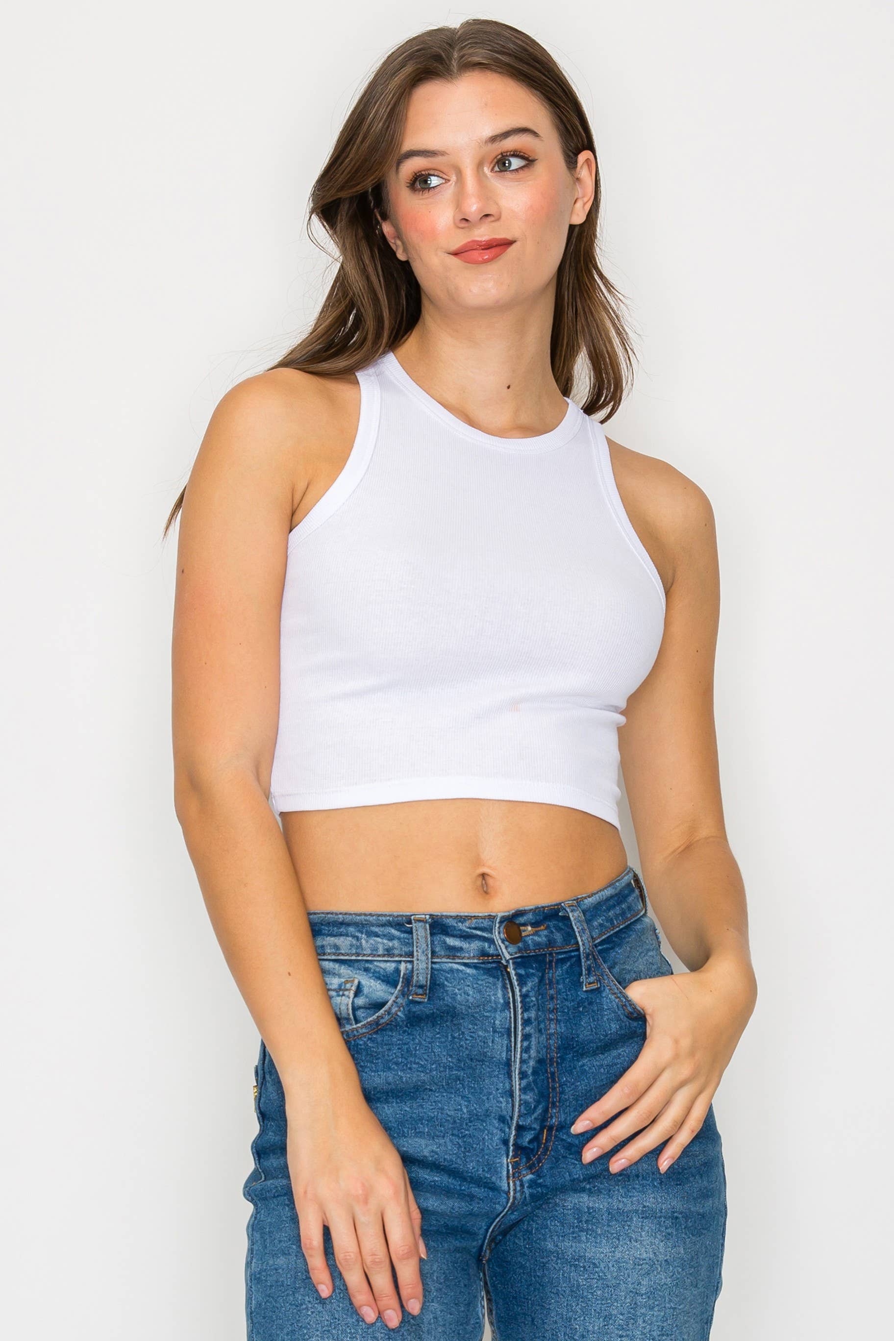Vanilla Monkey - Wholesale Tank Top - Women's - Cropped High Neck Ribbed Tank Top7