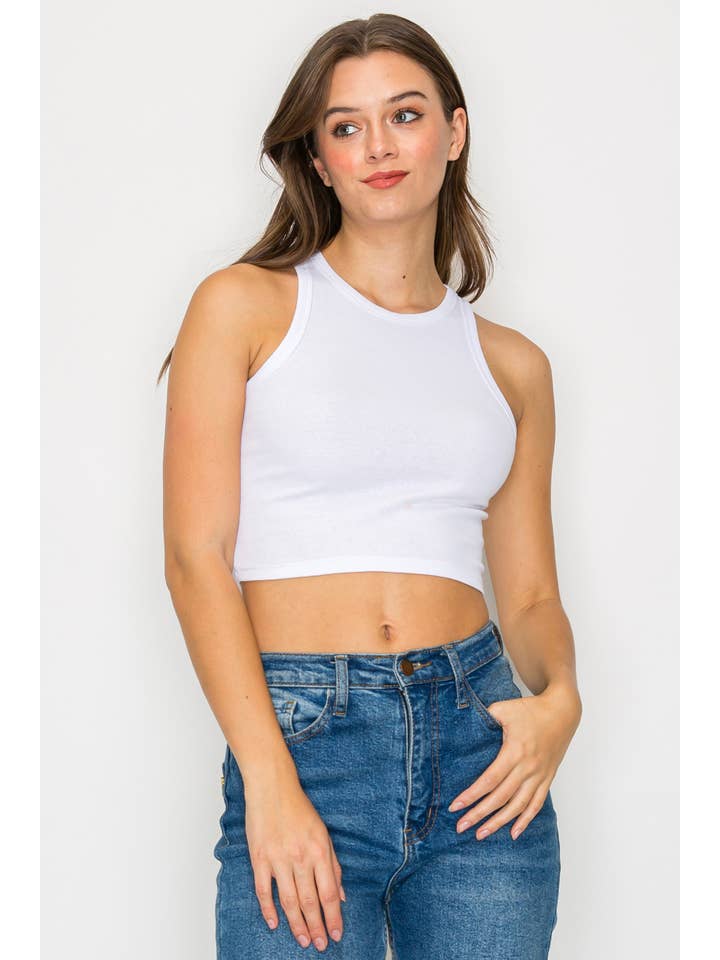 Vanilla Monkey - Wholesale Tank Top - Women's - Cropped High Neck Ribbed Tank Top7