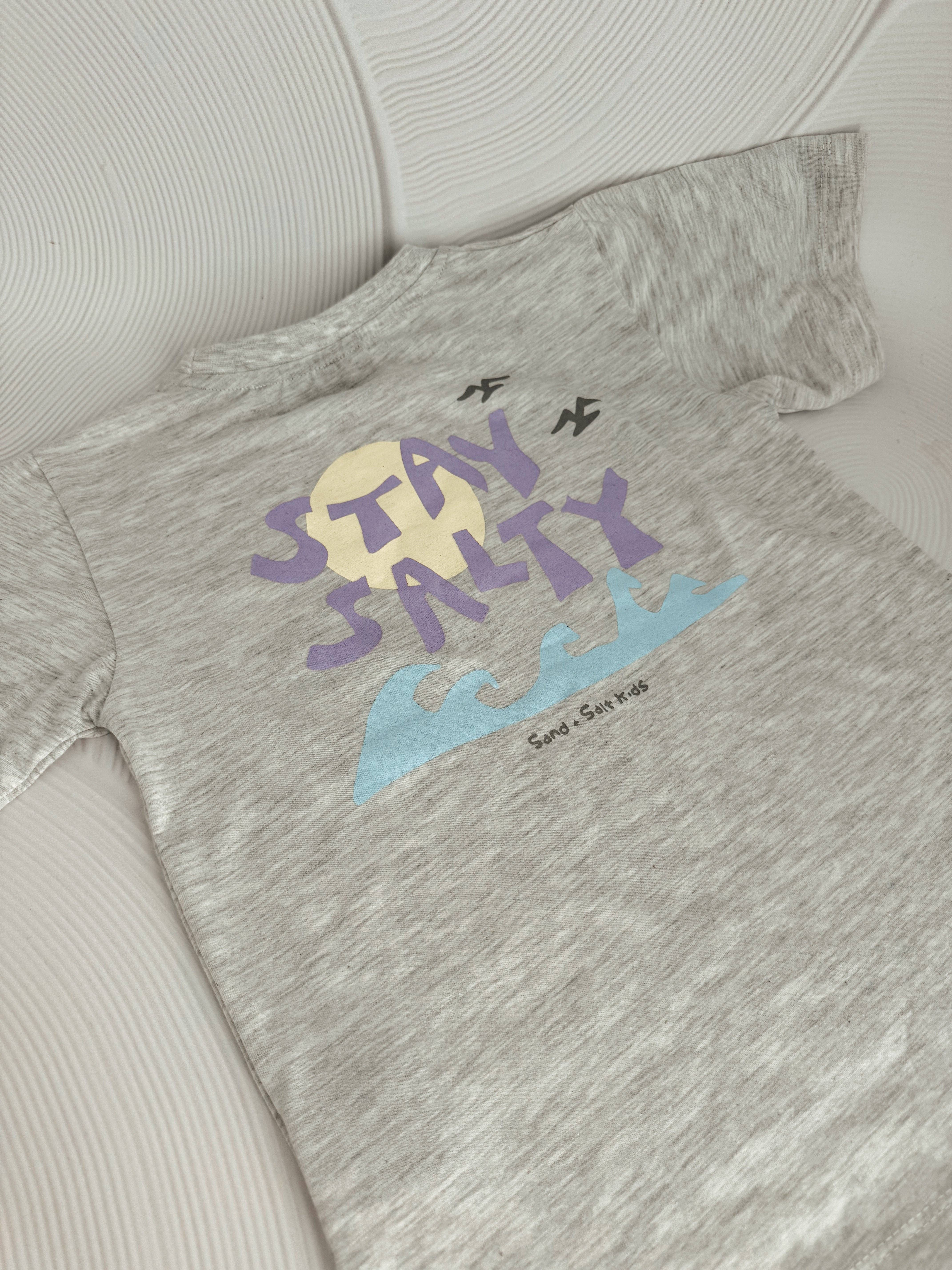 SAND N SALT KIDS - Wholesale Screen Printed T-Shirt - Kids - Stay Salty Tee Kids- Grey Marle3