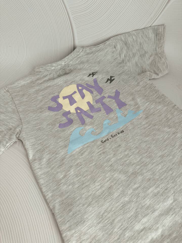 SAND N SALT KIDS - Wholesale Screen Printed T-Shirt - Kids - Stay Salty Tee Kids- Grey Marle3