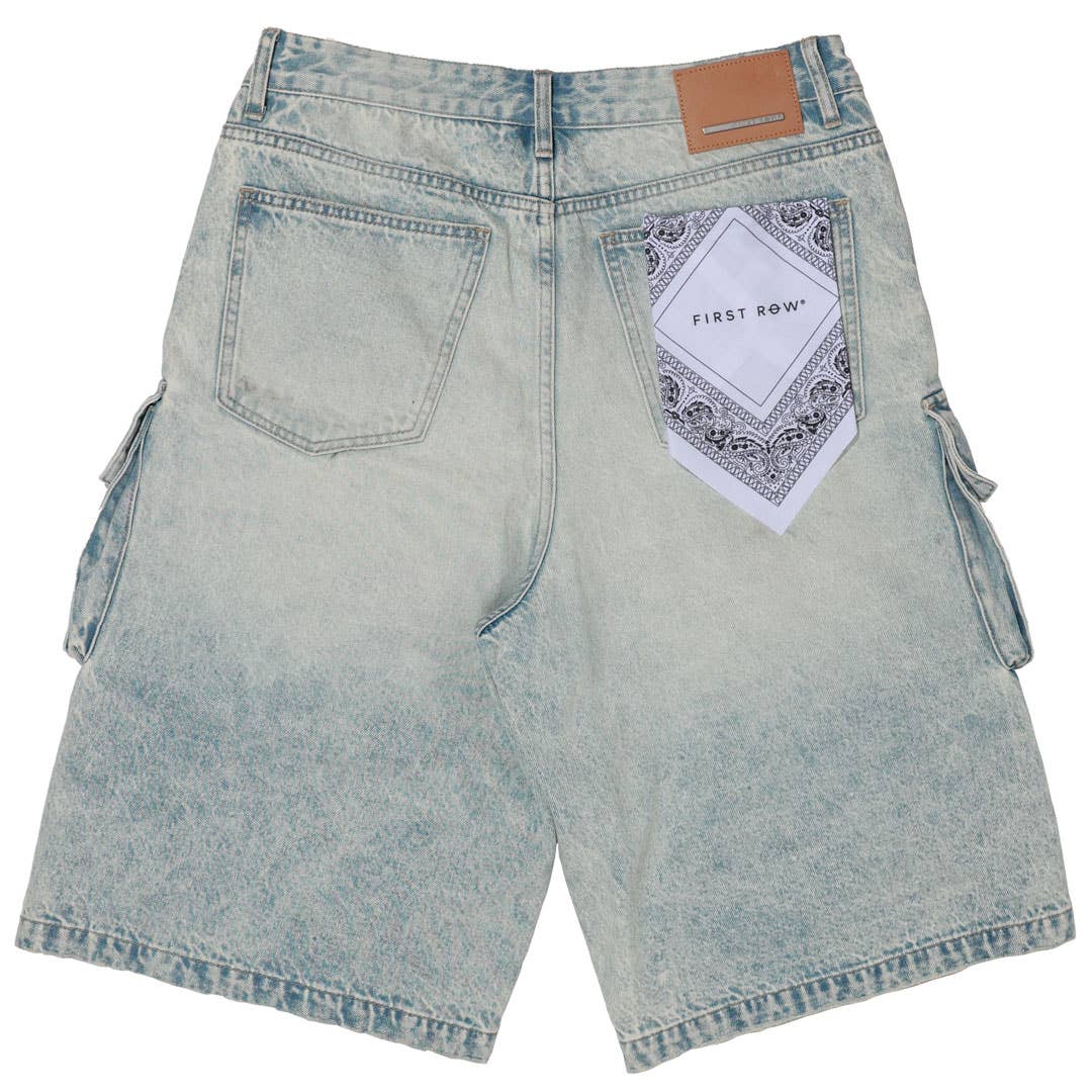 BLU ACIDO JORTS IN DENIM MULTI CARGO LAVATI in vendita all'ingrosso su Faire7