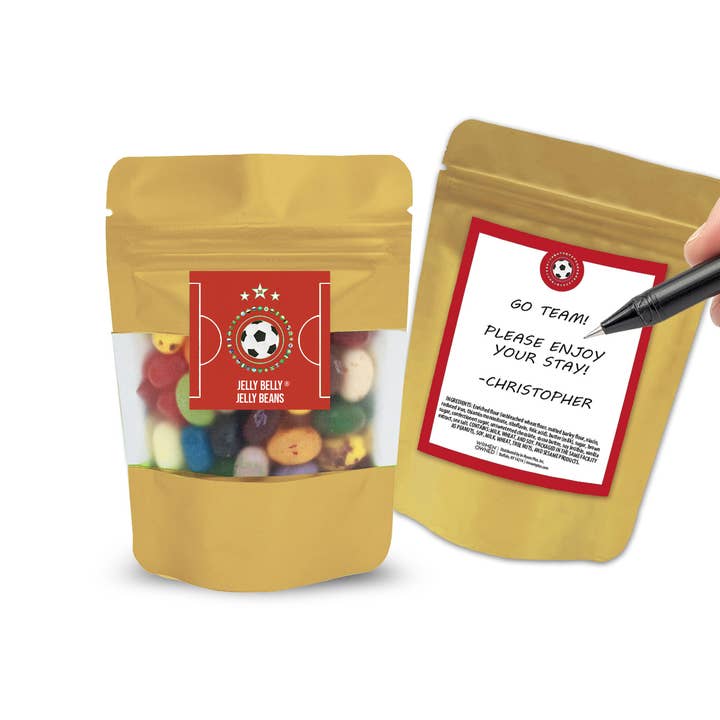 World Cup Snack Pouch, Jelly Belly® Jelly Beans (100 ct) for wholesale by In-Room Plus