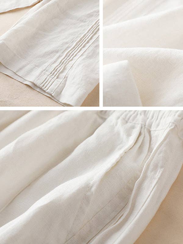 UZ Wholesale Store - Wholesale Pants - Women's - Ruffle Ramie Cotton Elasticity Loose Casual Wide-Leg Pants