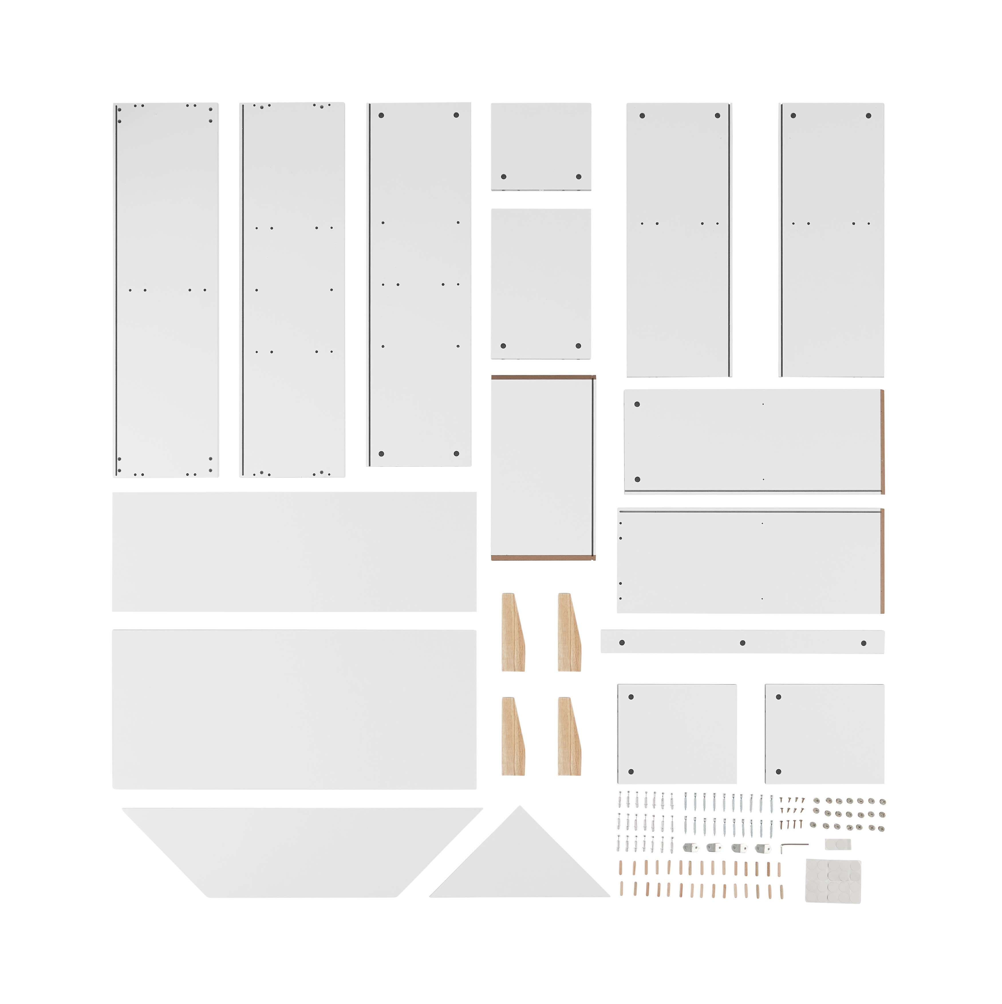 Danya B - Vente Bibliothèques - Étagère Steiner White Dollhouse pour enfants avec pieds en hêtre14