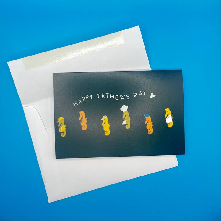 Father's Day Seahorses - Greeting Card for wholesale by Heidi Webb Design