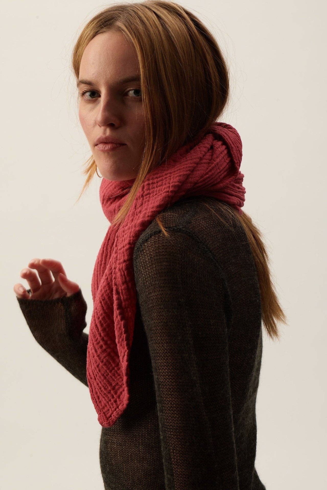 WAYDA - Wholesale Scarf - Women's - Florence RASPBERRY2