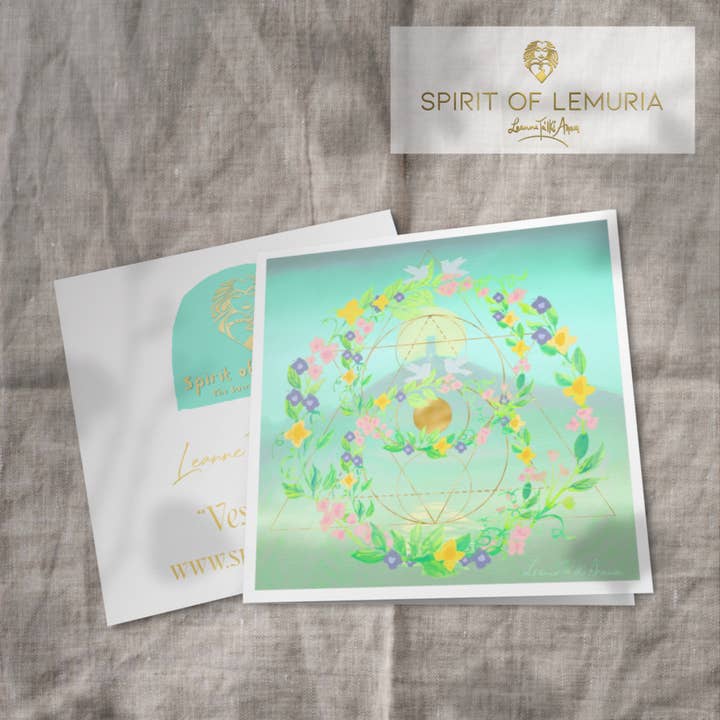 Vesica Piscis - Firkantet lykønskningskort for engroshandel hos Spirit of Lemuria