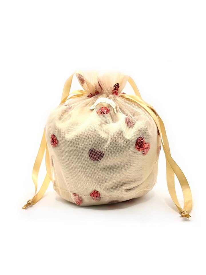 Ratatam! – Saia - Crianças por atacado – Saia Célestine longa - Bege com coração vermelho5