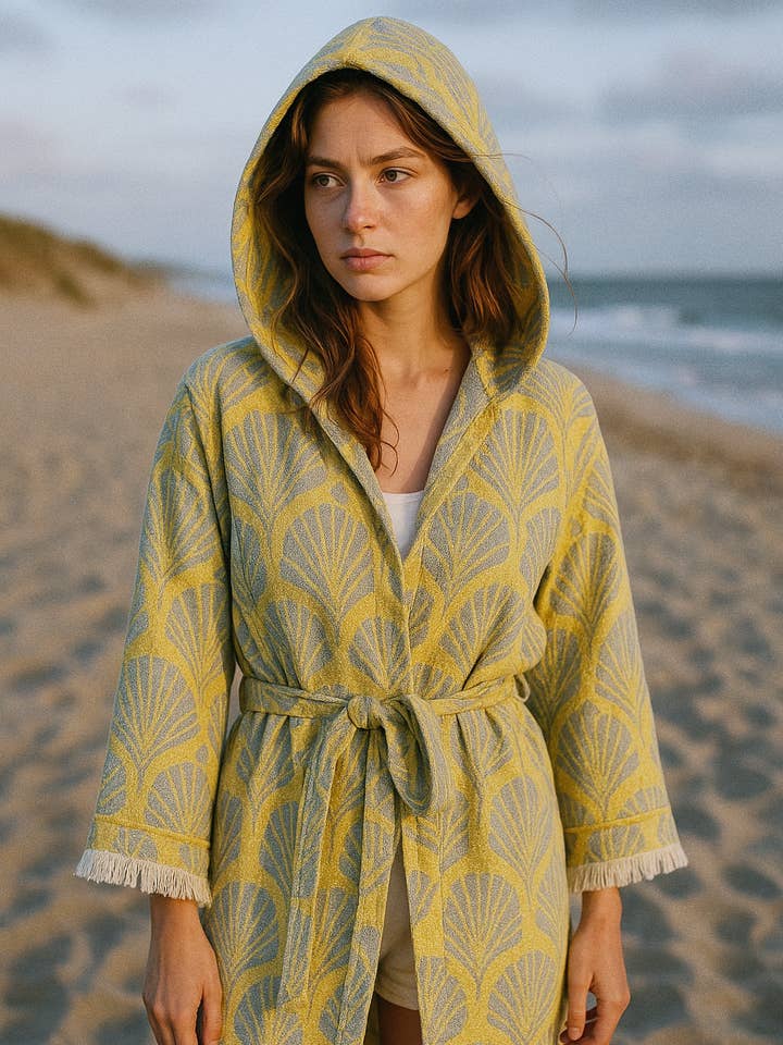 Buld&Co. – Engroshandel Morgenkåbe - Dame – Tyrkisk håndklæde Jacquard Badekåbe, strand slid dobbelt