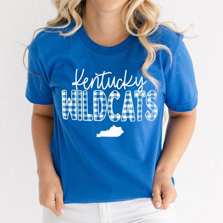 Kentucky Wildcats, Plaid | Screen Print Transfer | - SINGLE COLOR (LOW HEAT) for wholesale by PLK Transfers