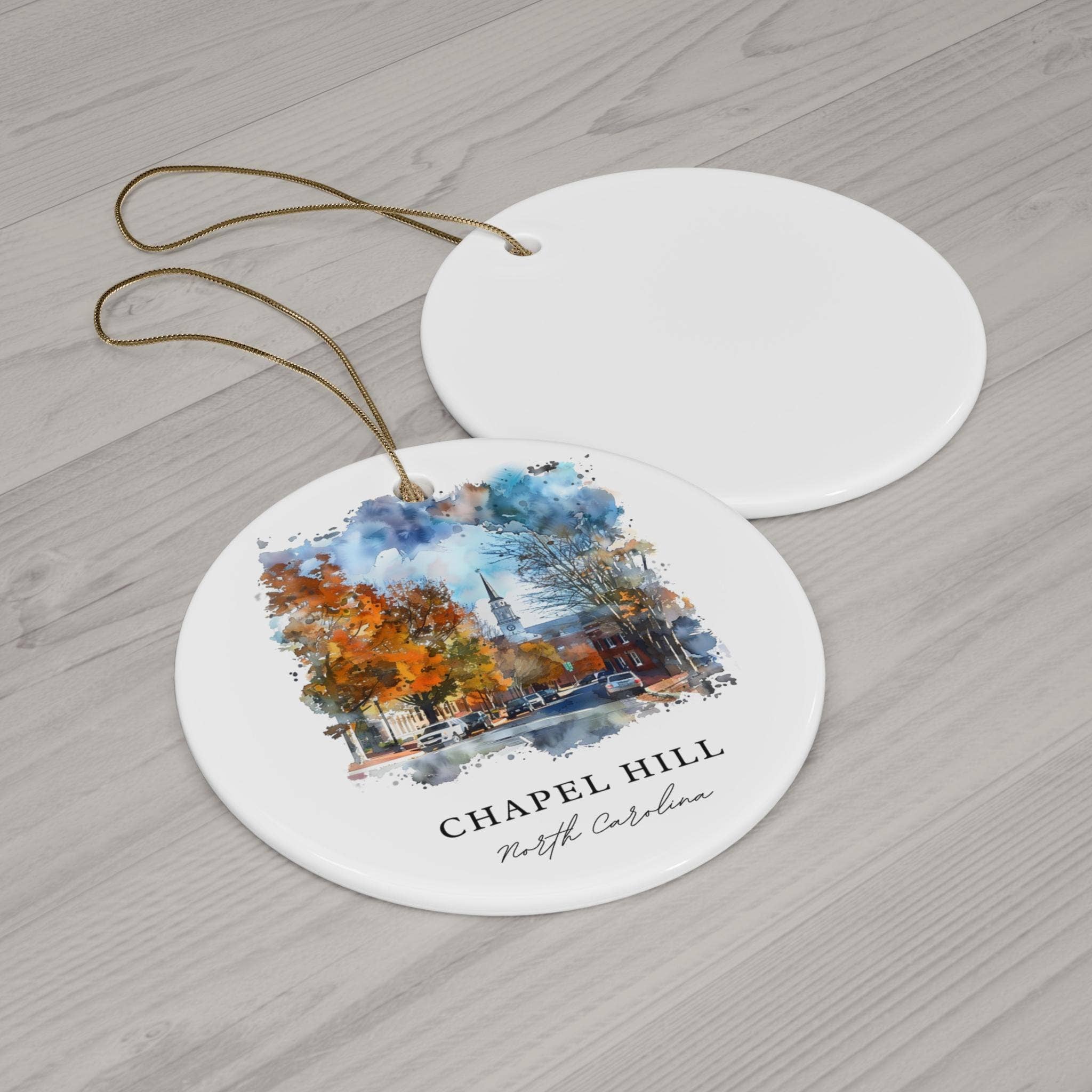 Premium Travel Art - Wholesale Ornament - Chapel Hill NC Ornament | Ceramic | Matte Finish1