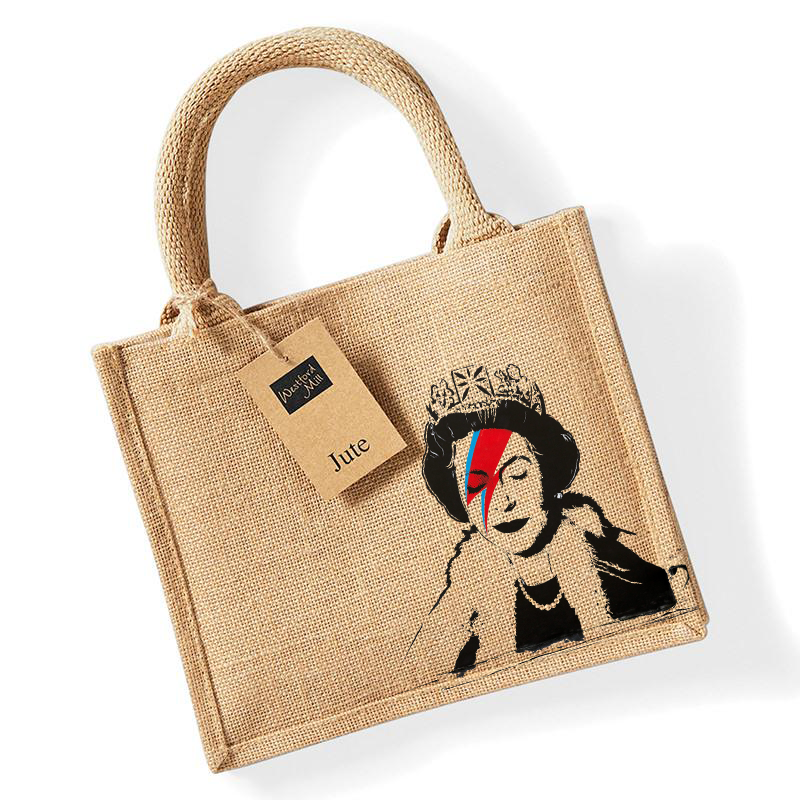 URBAN.ITY SRL - Vente Tote bag – femme - Petite sacoche en jute Banksy Graffiti - Lizzy Stardust0