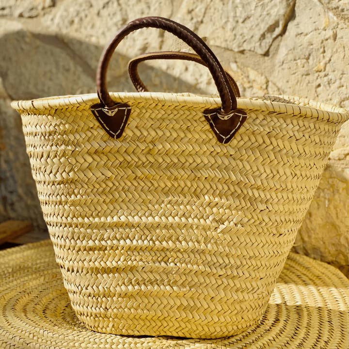 Straw bag with leather , Beach bag, market bag, tote bag for wholesale by craftberber