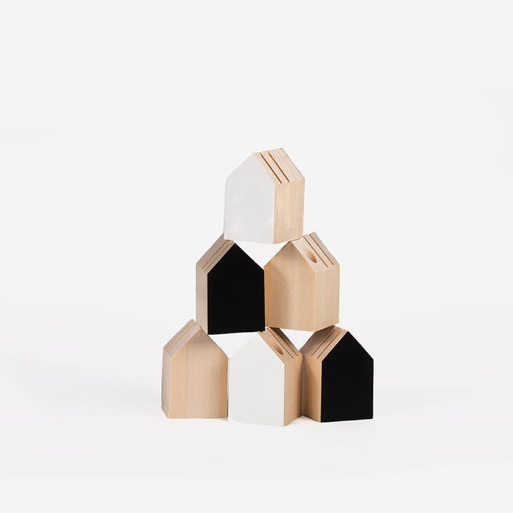 Cinqpoints - Wholesale Pencil holder - Wooden houses card and pencil holders - Decorative Gift10
