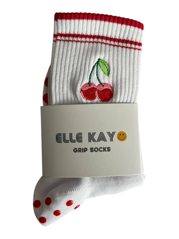 Elle Kay - Wholesale Socks - Women's - Cherry season Pilates socks0