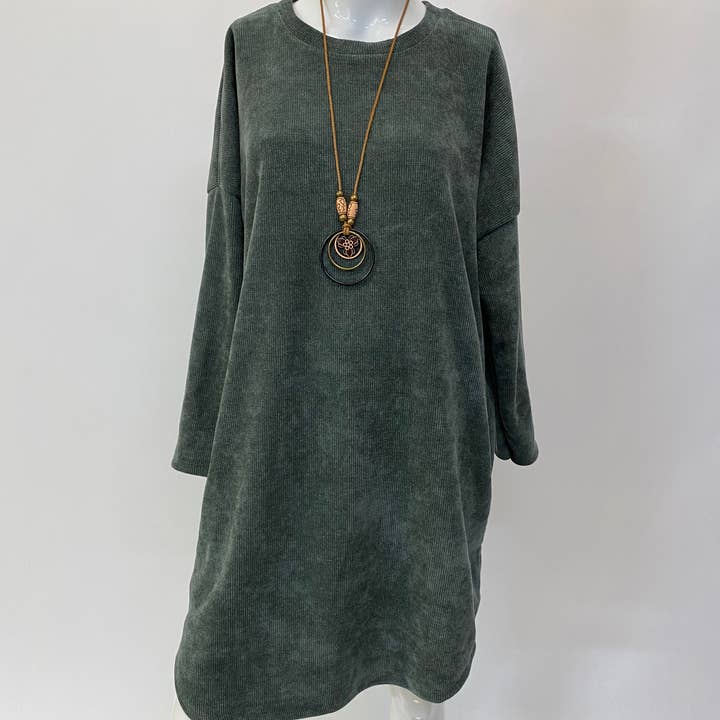 ORNELLA PARIS - Vente Robe – femme - Robe en velours avec collier SLV-R6363