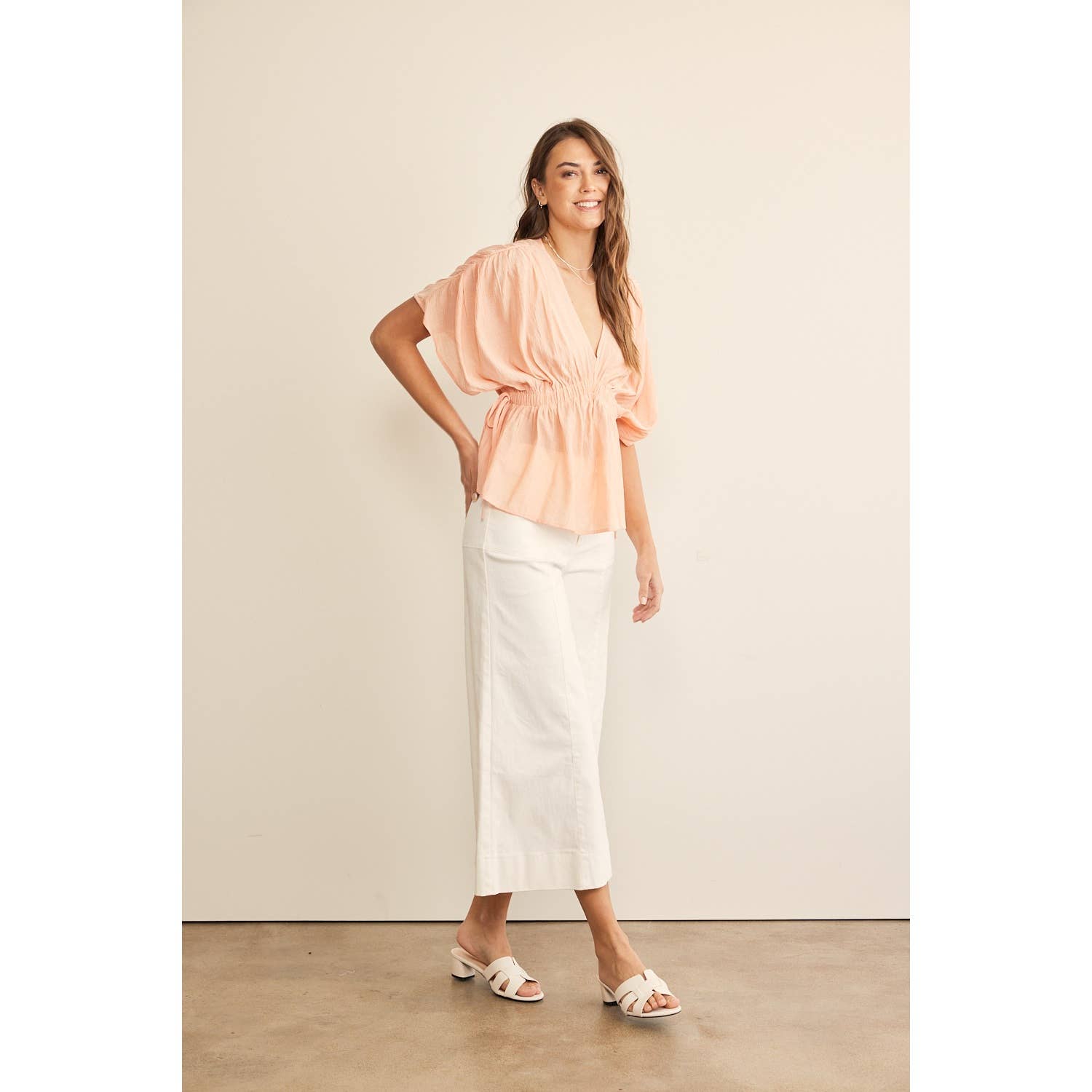 in february - Wholesale Blouse - Women's - RUFFLED KIMONO BLOUSE IN CRINKLED FABRIC11