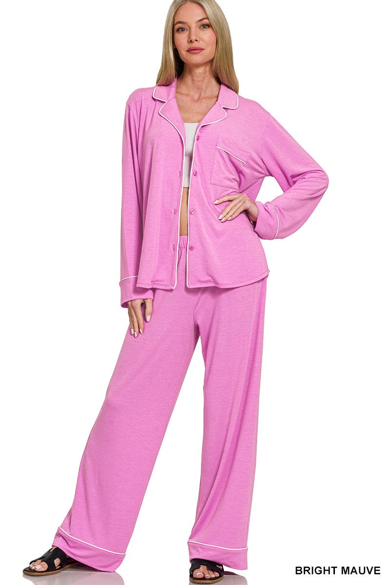 42POPS - Wholesale Lounge Set - Women's - ..._ SI-26598 Button Down Shirt And Pants 2 Piece Pajama Set17