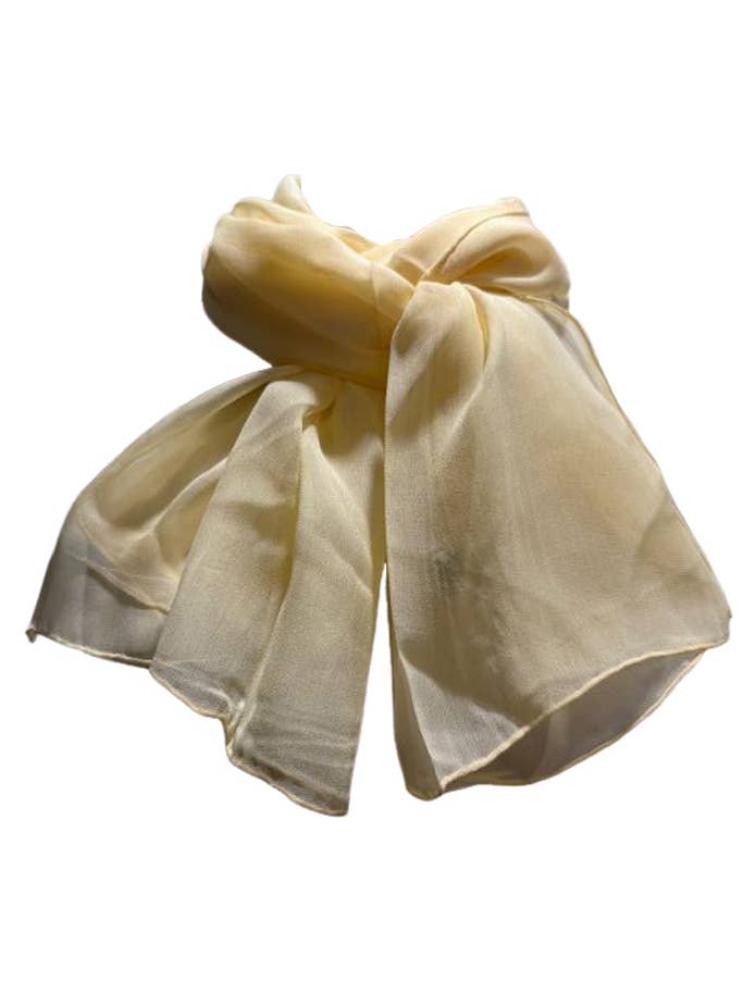 Yellow Silk Chiffon Scarf(D010Y) for wholesale by J & X