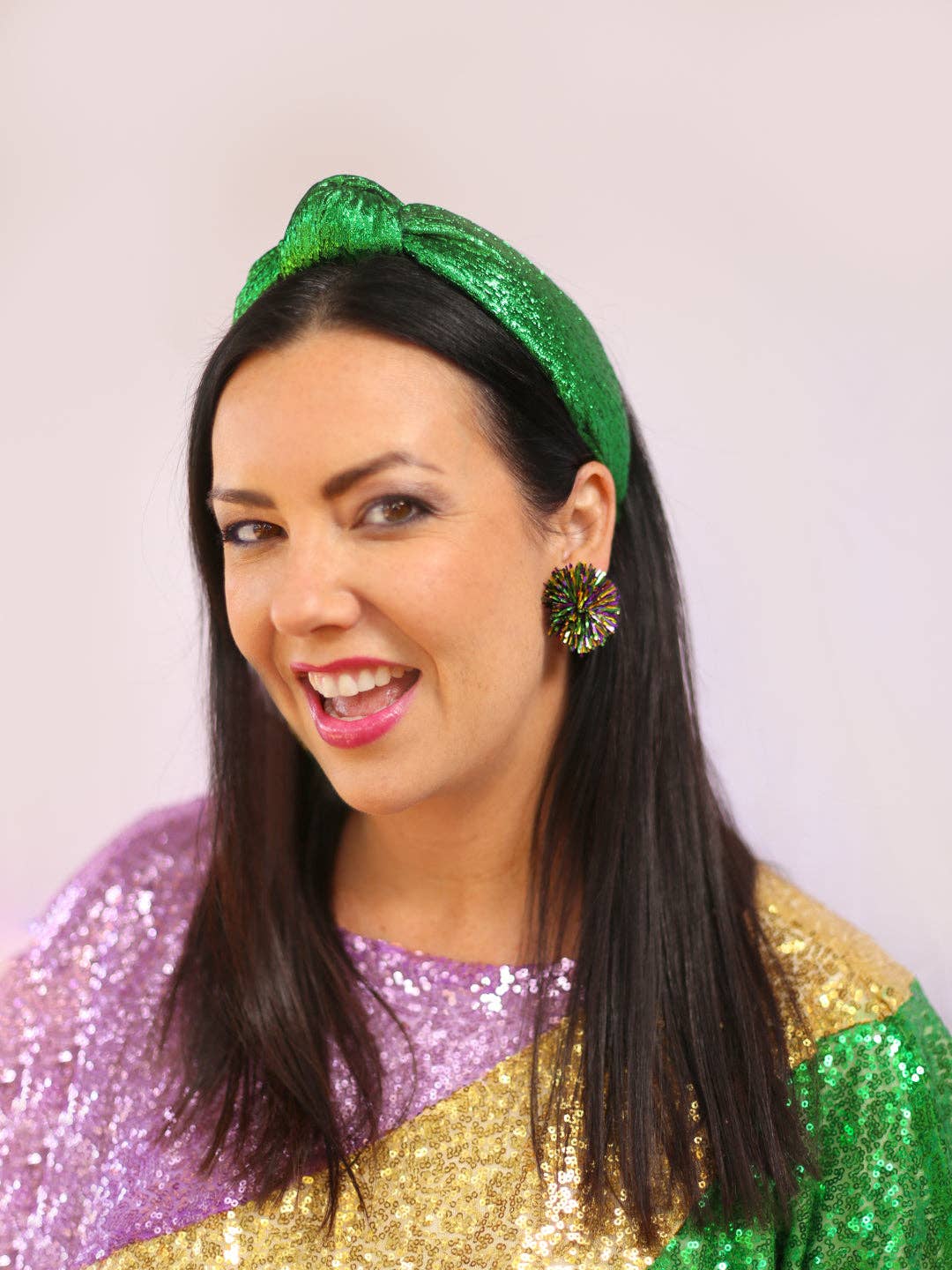 Sandy + Rizzo – wholesale Stud/post earrings – Mardi Gras Party Pom Stud Earring3