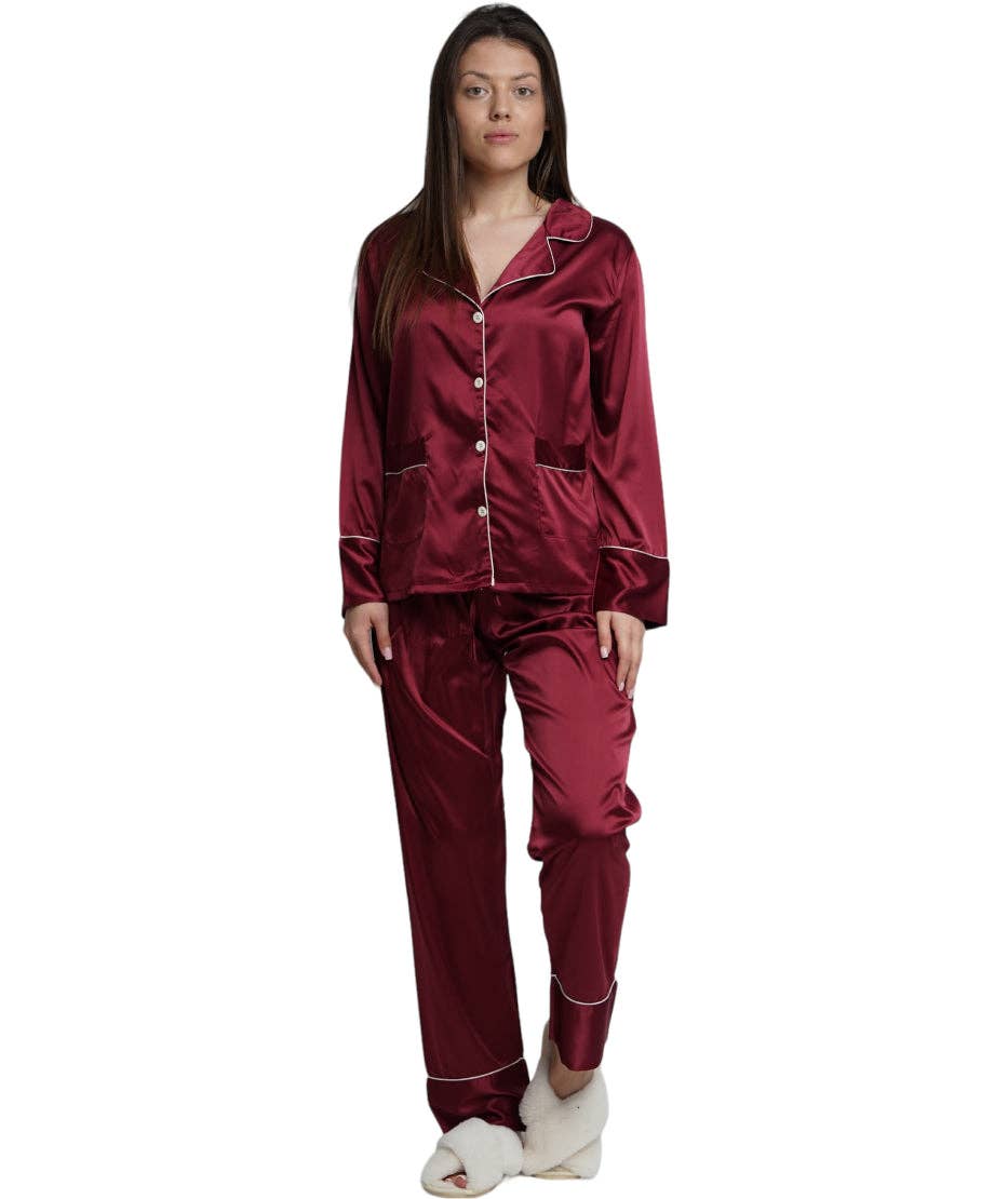 Taniri – wholesale Sleepwear set – Women's – ASHLEY LONG MATTE SATIN  PAJAMAS1
