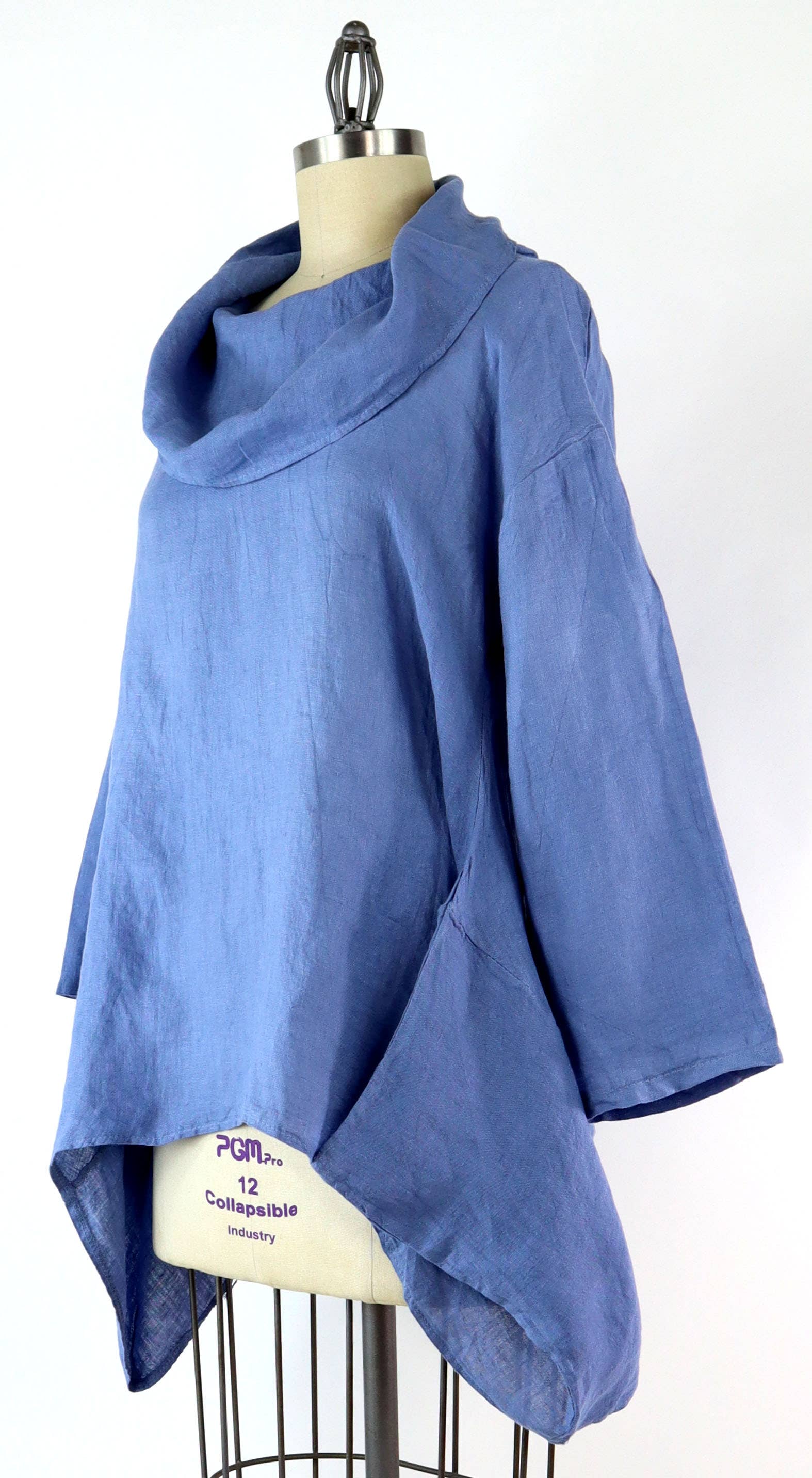 LINEN AND GAUZE - Wholesale Tunic - Women's - Cowl neck Linen Tunic, Oversized Cowl neck tunic, Linen Top4