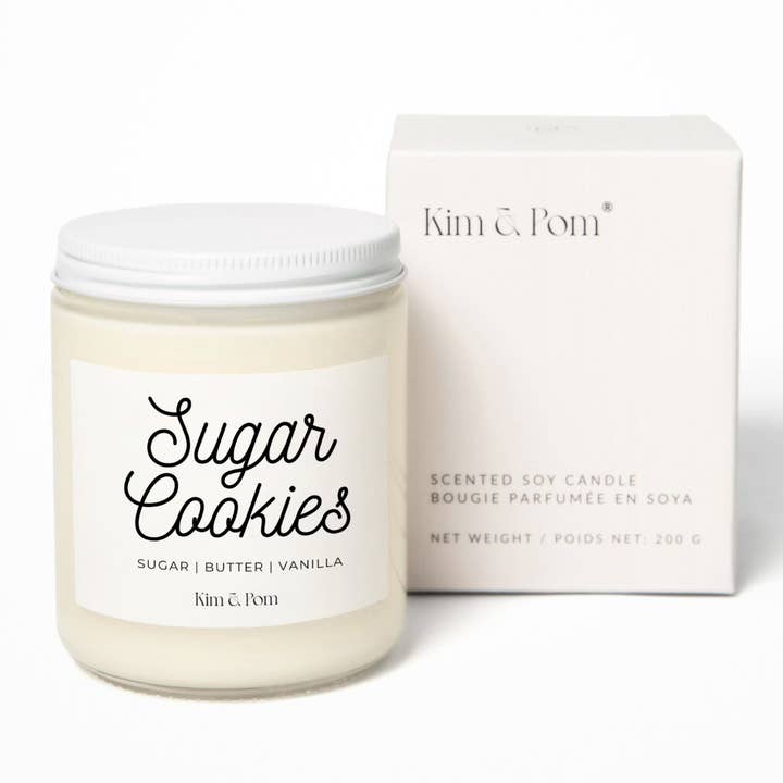 Sugar Cookies Soy Candle, 8 oz for wholesale by Kim and Pom