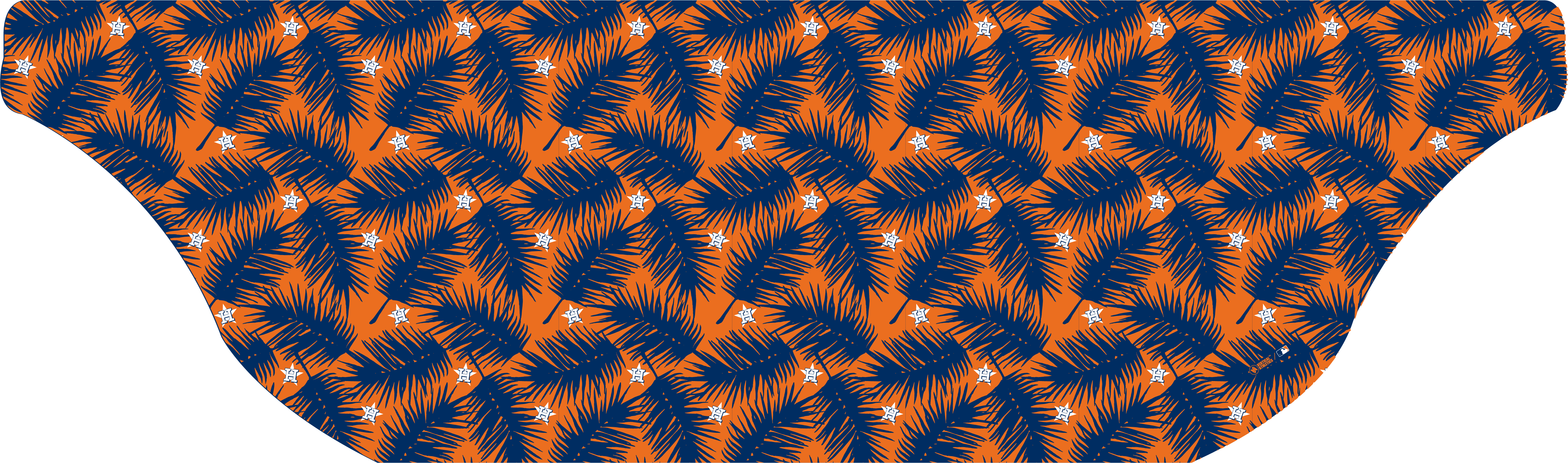 Orange Astros Cooling Sun Scarf: Big Palm w/ Repeating Cap Logo for wholesale on Faire0