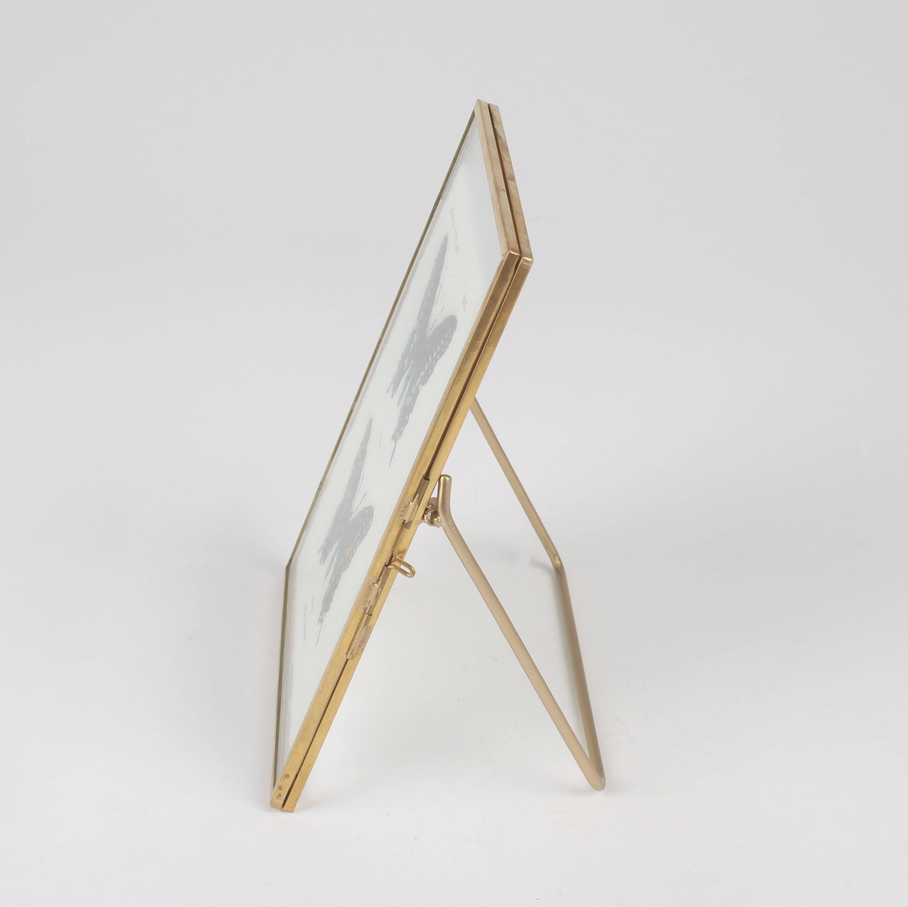 Originals International Ltd - Wholesale Picture Frame - Gold Frame with Butterfly Print – A5 Floating Glass Picture1