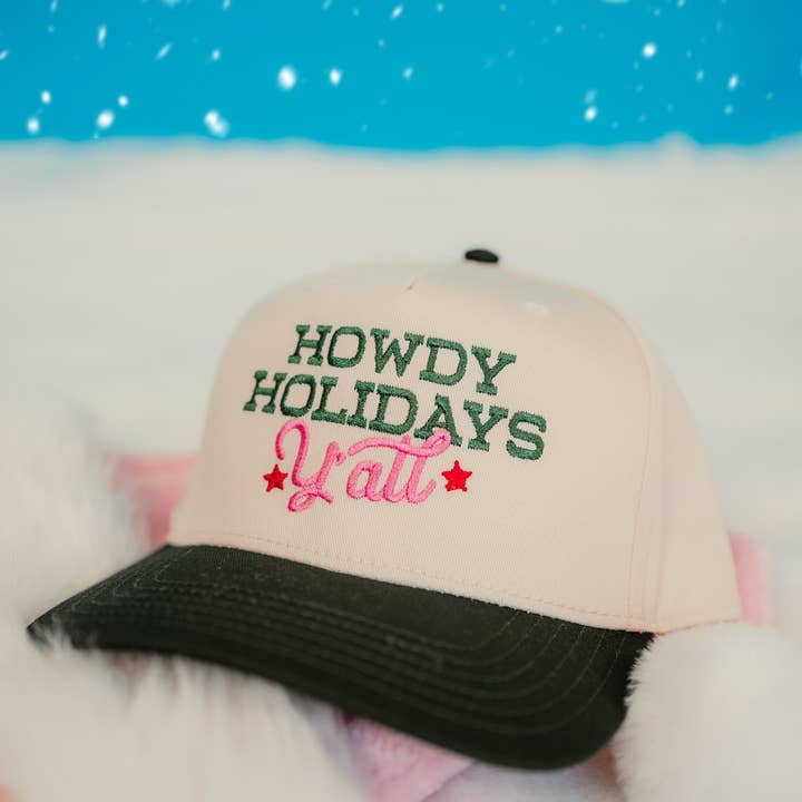 Wilder Made - Wholesale Trucker Hat - Women's - Howdy Holidays Y'all Embroidered Hat3