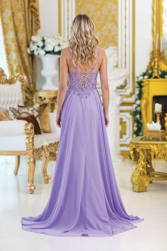 Dancing Queen Dress - Wholesale Gown - Women's - Beaded Prom Dress with Spaghetti Straps1