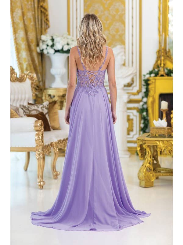 Dancing Queen Dress - Wholesale Gown - Women's - Beaded Prom Dress with Spaghetti Straps1