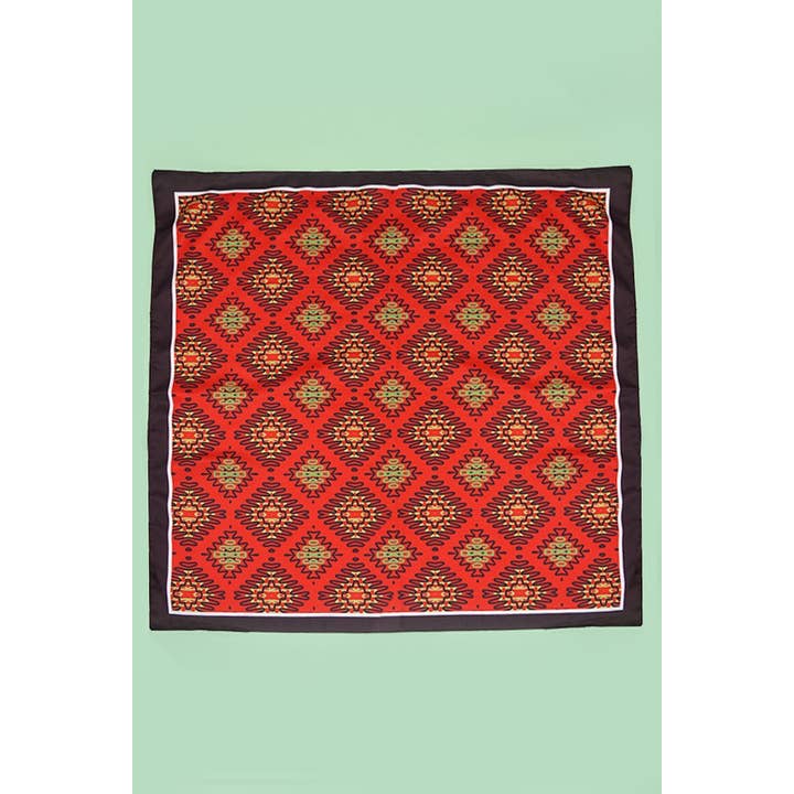 Red WAIVY DIAMOND SILKY FEEL BANDANA SCARF | 40SC617 for wholesale on Faire