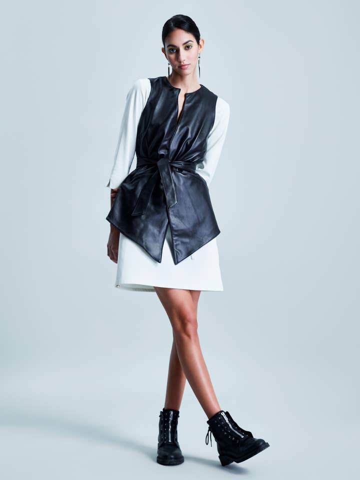 Bark Leather Vest for wholesale by SNIDER