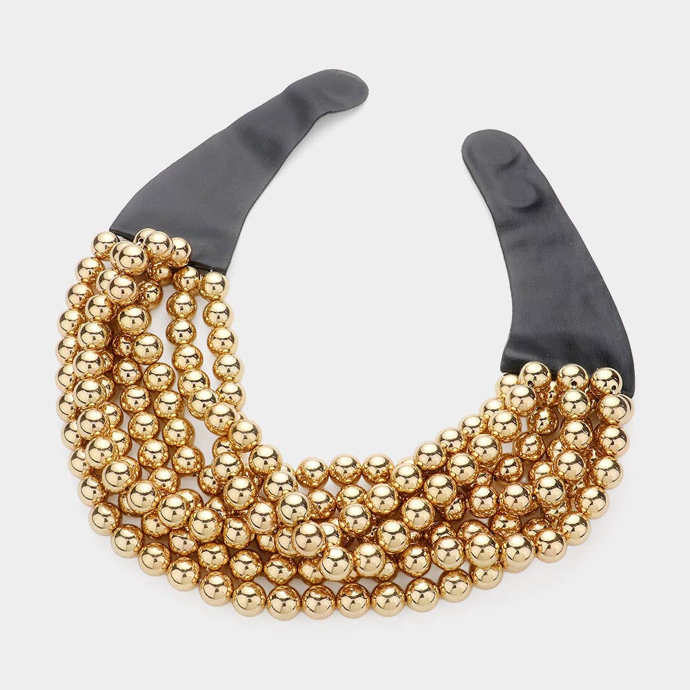 Sensibling Corp. – Colar com missangas/pérolas por atacado – Colar Magnético de Camadas com Contas Acrílicas Grossas e Pele Sintética13